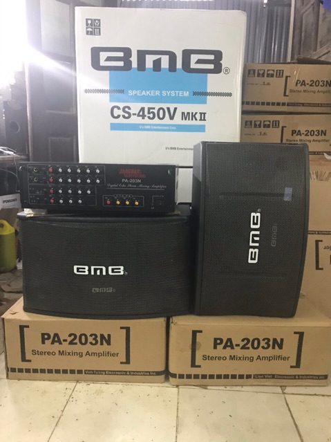 Bộ combo karaoke( amply 12 sò AC và đôi loa 450 bass từ kép tép từ kép