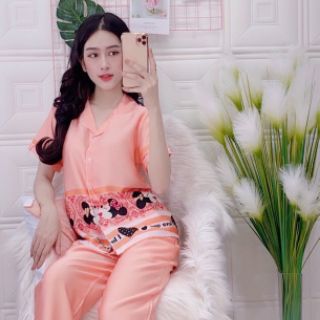ĐỒ BỘ LỤA SATIN CHÂN MICKEY