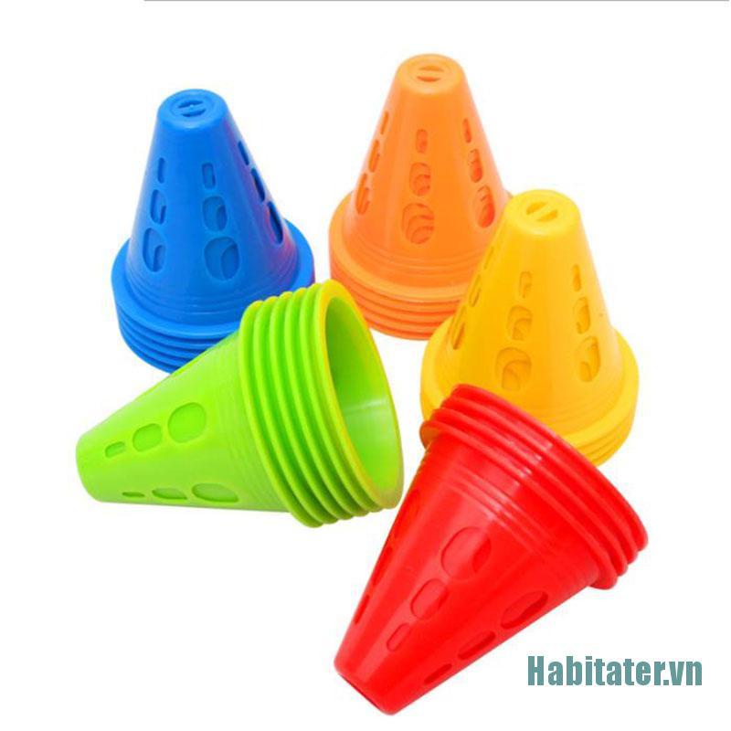 【Habitater】10Pcs/Lot Sport Football Soccer Rugby Training Cone Cylinder Outdoor Football