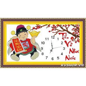 Tranh thêu chữ thập chưa thêu Tiền Vô Như Nước 222881 (58x33cm)
