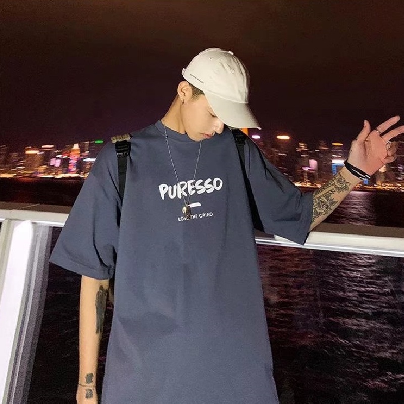 Áo Thun Tay Ngắn Dáng Rộng In Chữ Thời Trang Mùa Hè Cho Nam Và Nữ Size M-5XL