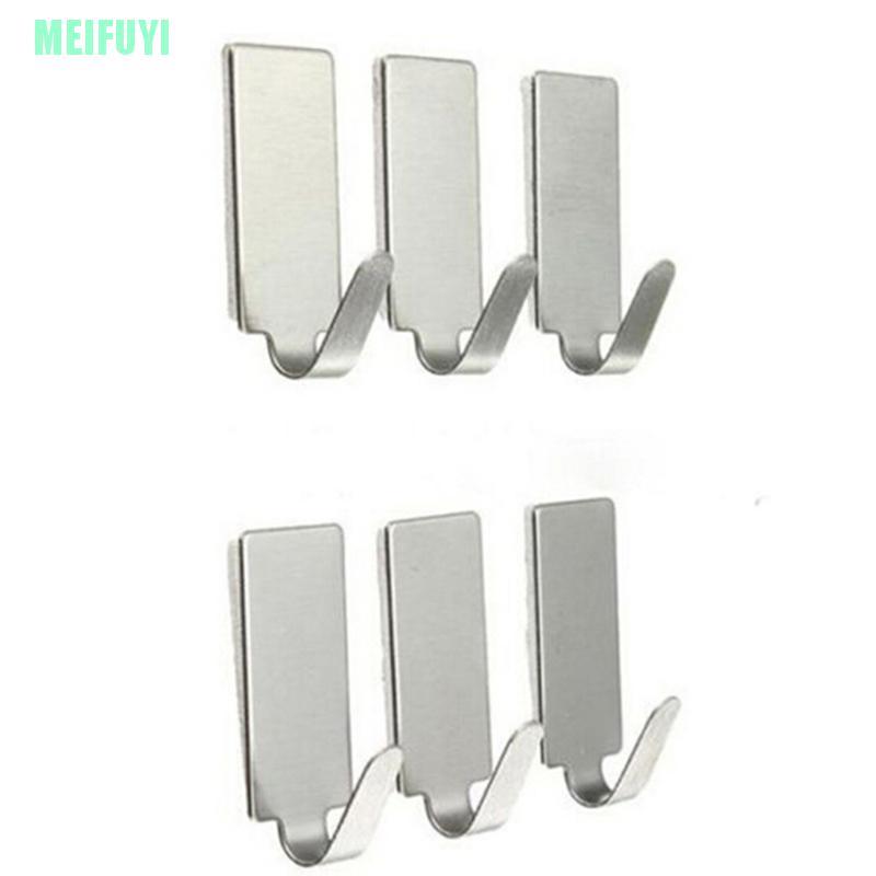 Set 6 Móc Treo Inox Dán Tường Meifuyi