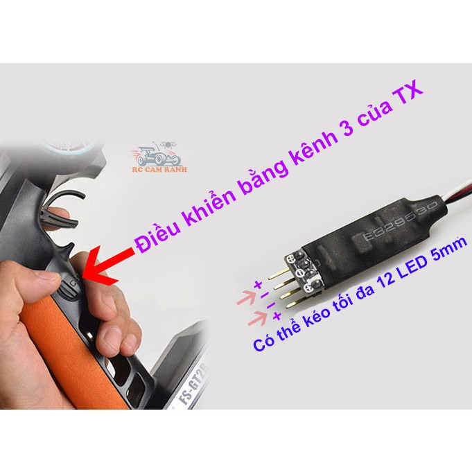 Mạch điều khiển Bật/Tắt/Chớp đèn cho xe RC