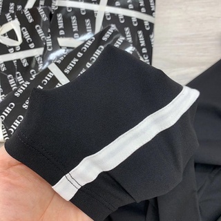 Quần legging sọc thể thao chất cotton siêu co dãn