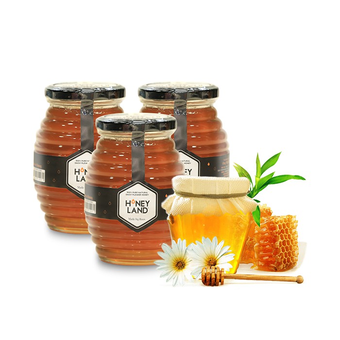 HONEYLAND - Combo 3 lọ Mật Ong Hoa Xuyến Chi 500 g/chai | TẶNG: 4 Chai Mật Ong Hoa Điện Biên 380 g/chai & 4 Gói Chà Bông