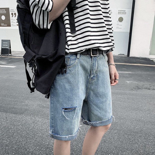 QUẦN SHORT JEAN RÁCH \ QUẦN BÒ LỬNG \ UNISEX NAM NỮ | BigBuy360 - bigbuy360.vn