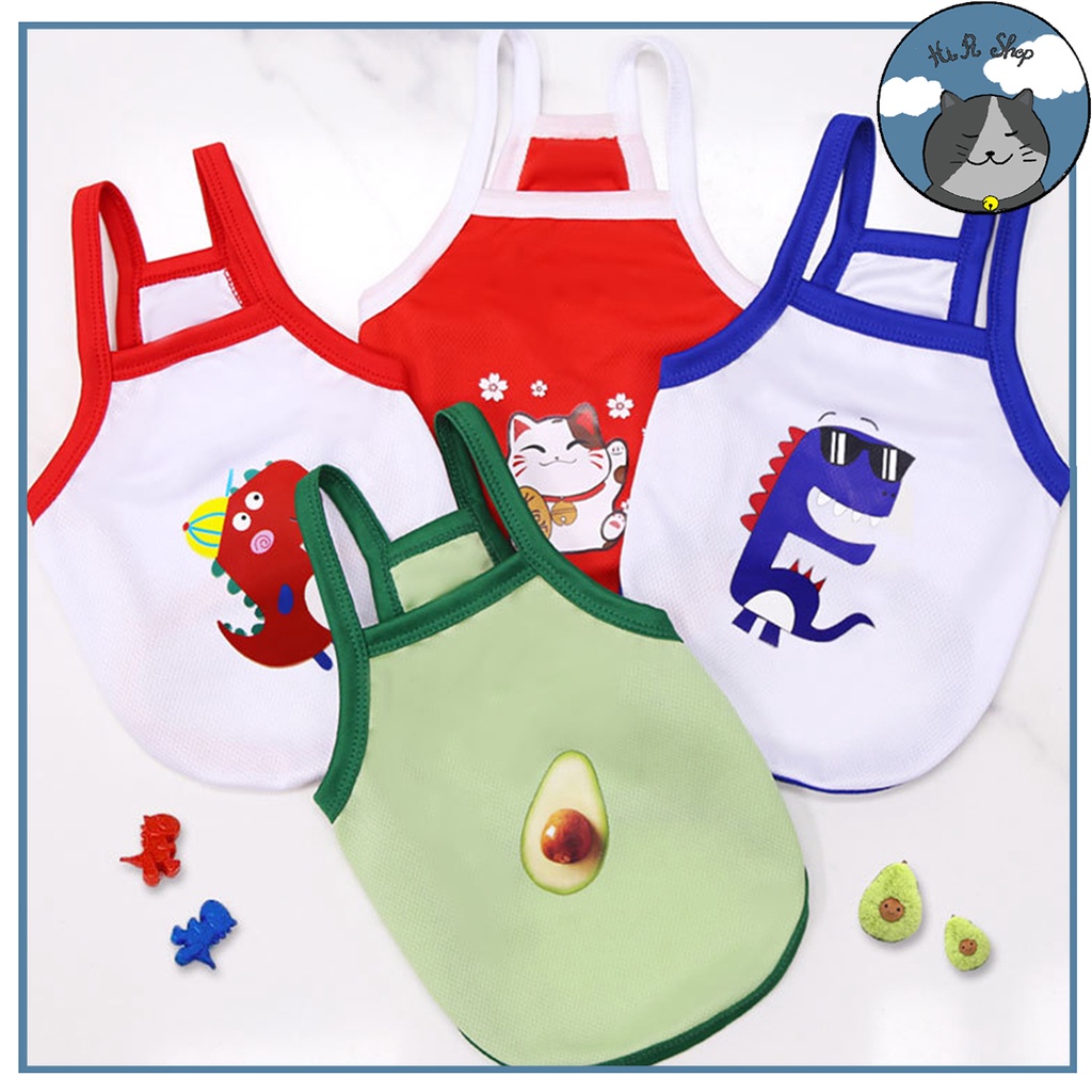 Áo Ba Lỗ Sát Nách Thiết Kế Xinh Xắn Cho Thú Cưng Áo Mùa Hè Cho Chó Mèo