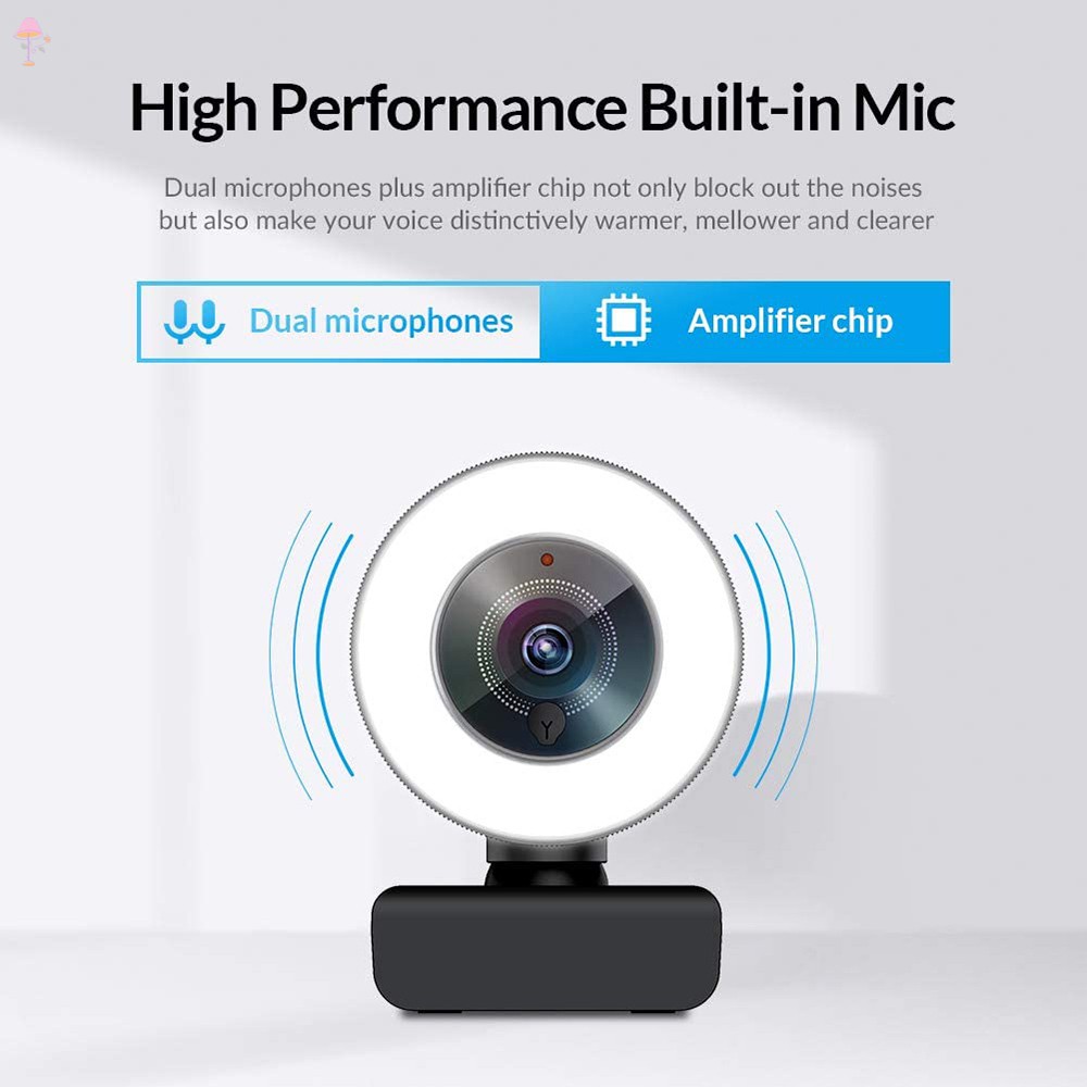 VN Webcam Có Thể Điều Chỉnh Độ Sáng 2k / 1080p Hd Kèm Mic