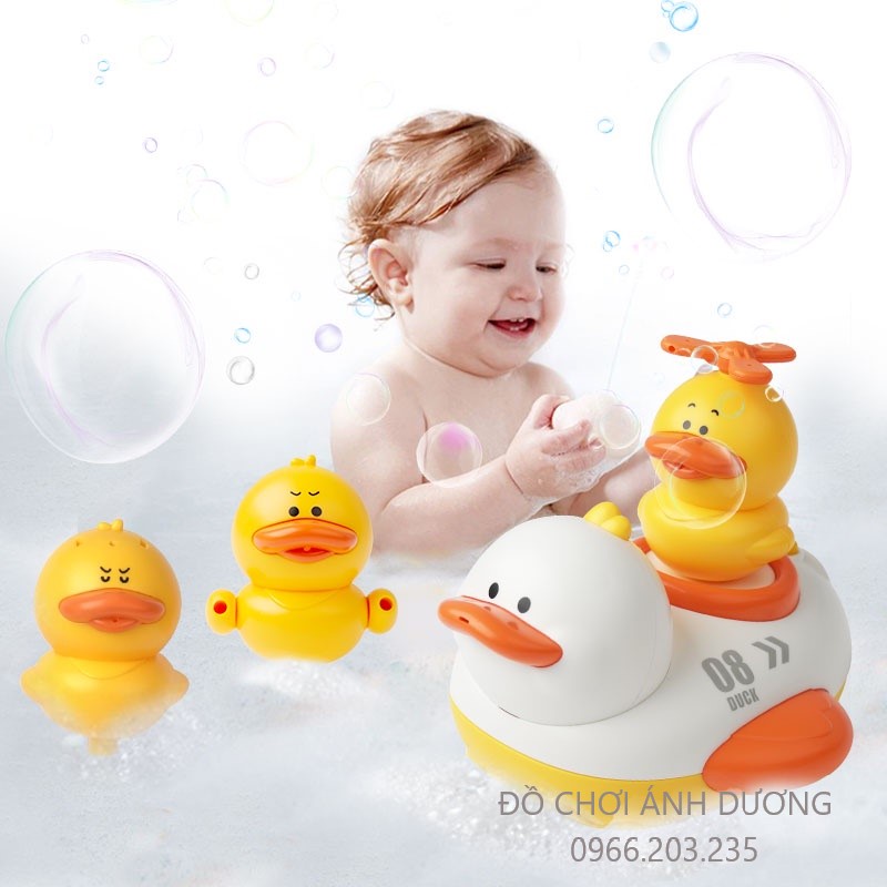 Đồ Chơi Đàn Vịt Phun Nước- TẶNG PIN- Đồ Chơi Thả Bồn Nhà Tắm Vui Nhộn Cho Bé