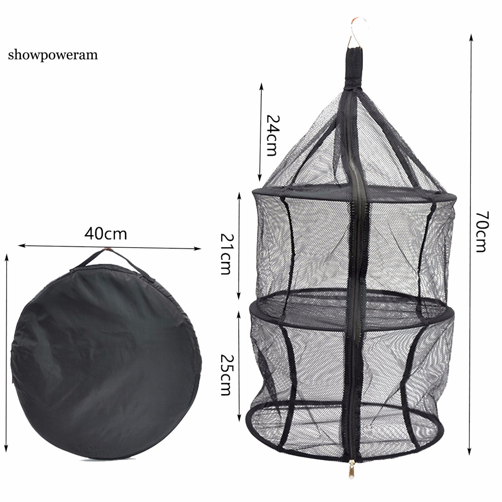 Túi lưới treo phơi đồ 3 tầng có thể gấp gọn tiện dụng
