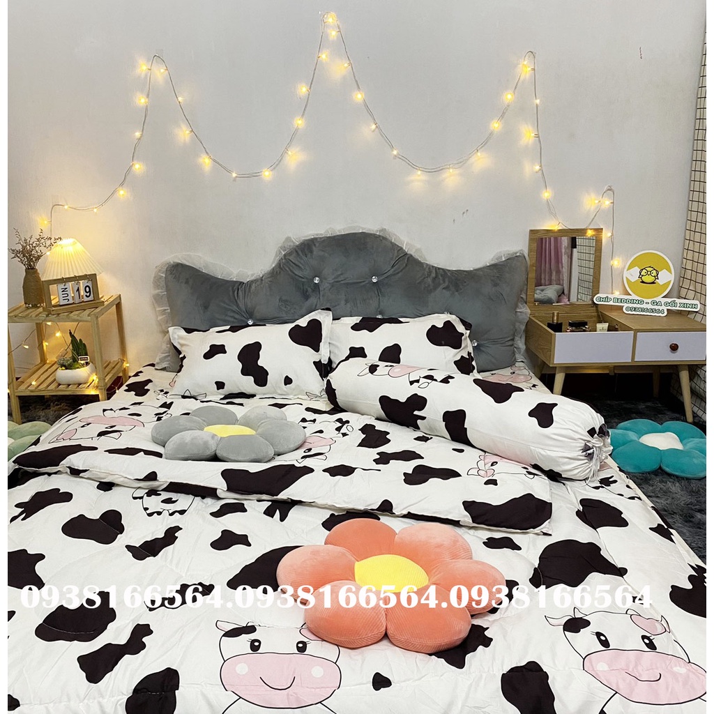 TRỌN BỘ COTTON POLY 5 MÓN CHĂN PHAO DÀY DẶN HÀNG VN BÒ SỮA  - ĐỦ KÍCH THƯỚC