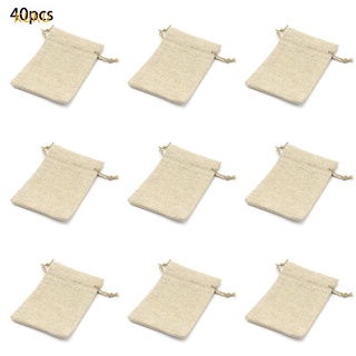 Set 40 túi vải bố dây rút dùng đựng quà tặng / trang sức DIY tiện dụng