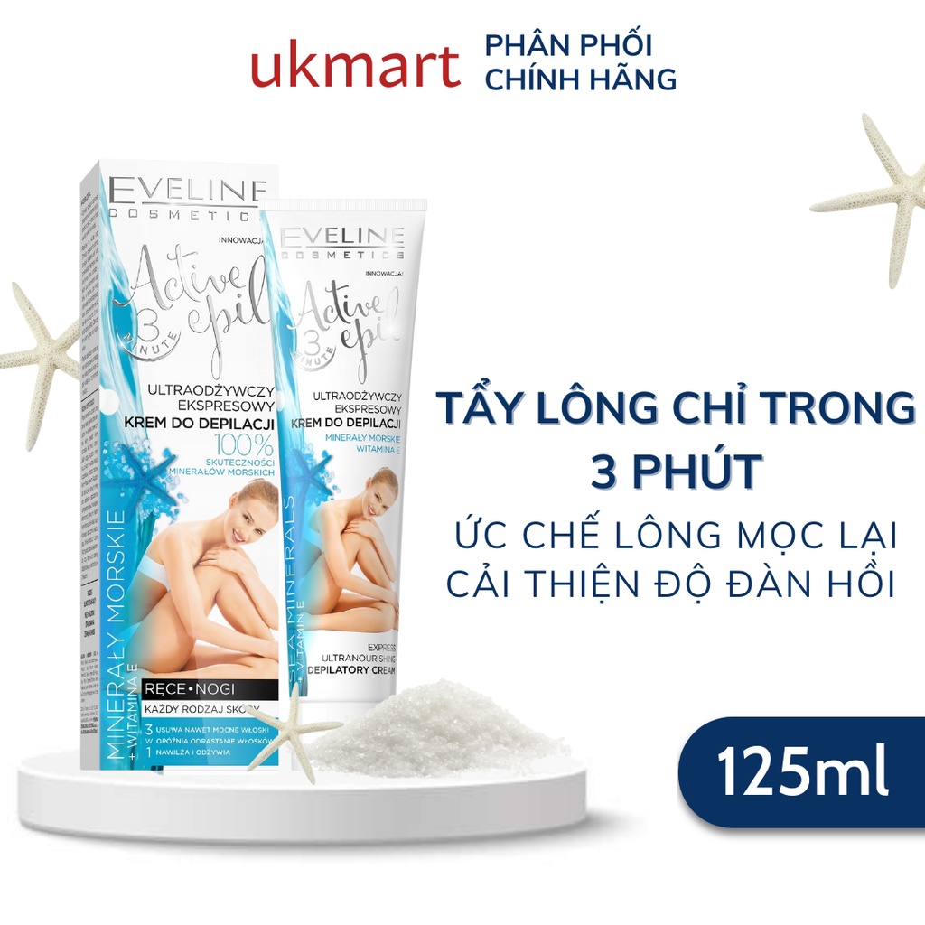 Kem Tẩy Lông Eveline Ba Lan Active Epil Từ Khoáng Chất Biển Cho Mọi Loại Da 125ml