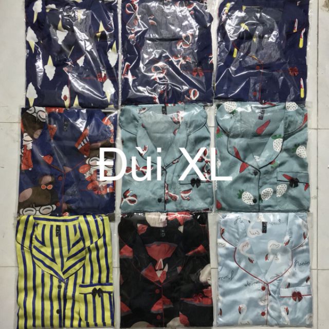 Đồ bộ piyama satin lụa ( ảnh thật 100%)