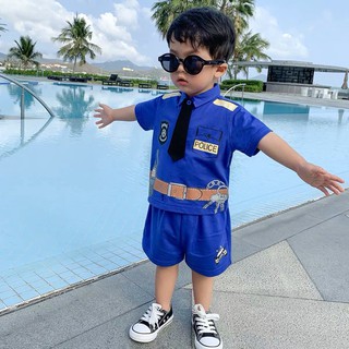 Bộ cộc tay cảnh sát sành điệu cho bé trai 8-18kg