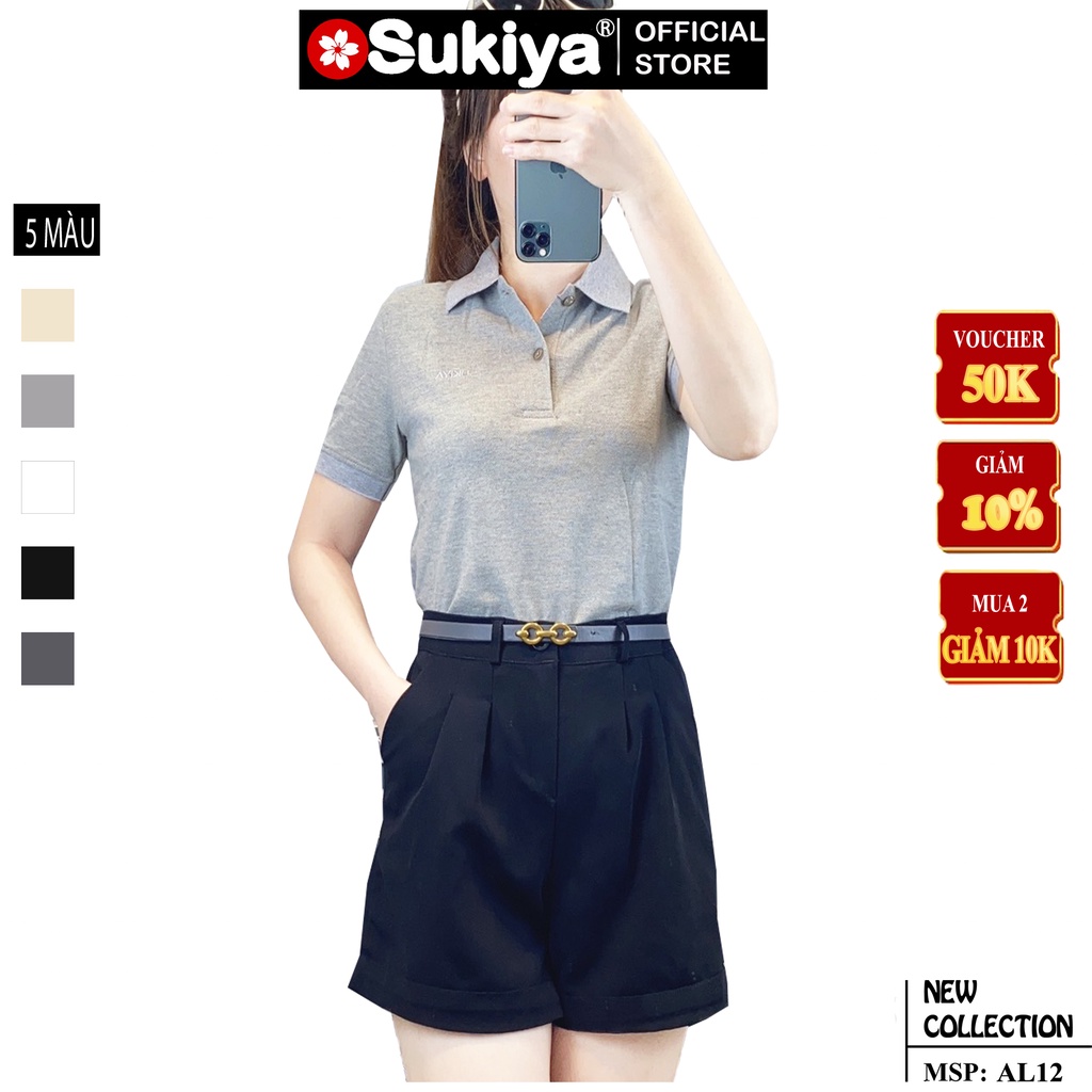 Áo Thun nữ SUKIYA Chất vải cotton co giãn dáng công sở Lịch Sự ATN01