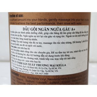 Dầu Gội Chăm Sóc Tóc Kella A+ 500ml