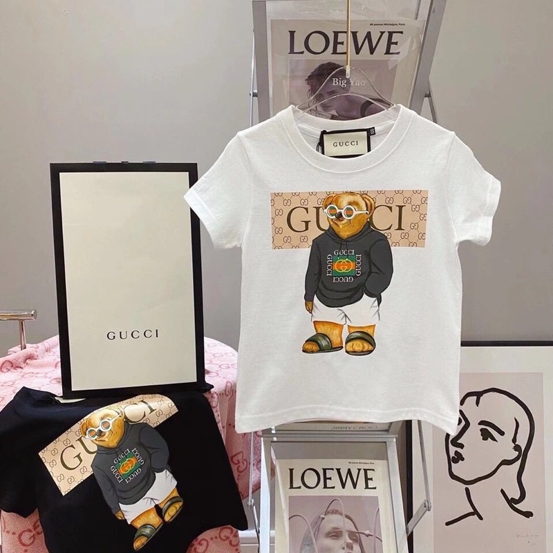 Áo Thun Cotton Cổ Tròn Tay Ngắn In Họa Tiết Hoạt Hình Thời Trang Cho Bé