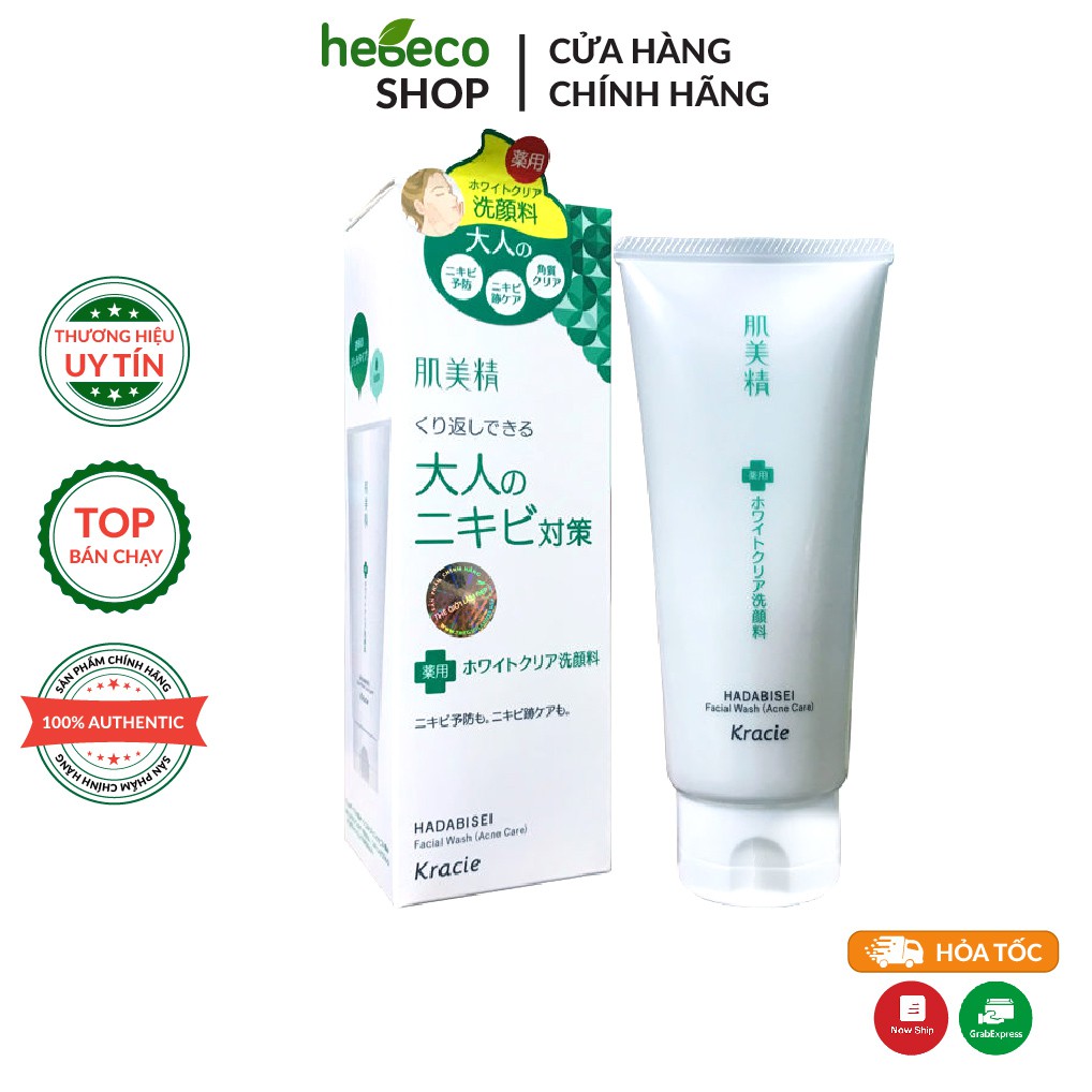 SỮA RỬA MẶT NGỪA MỤN - DƯỠNG TRẮNG - KRACIE HADABISEI 110G - HÀN QUỐC CHÍNH HÃNG