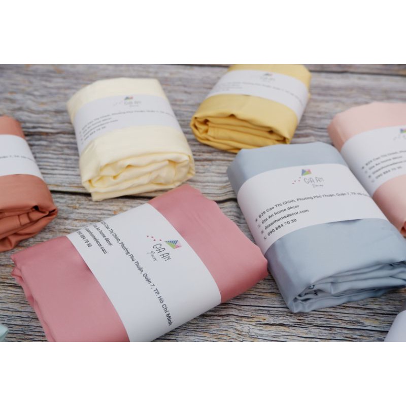 Set drap bọc chun và 2 vỏ gối chất liệu tencel 60s mềm mát mịn 100% sợi tự nhiên