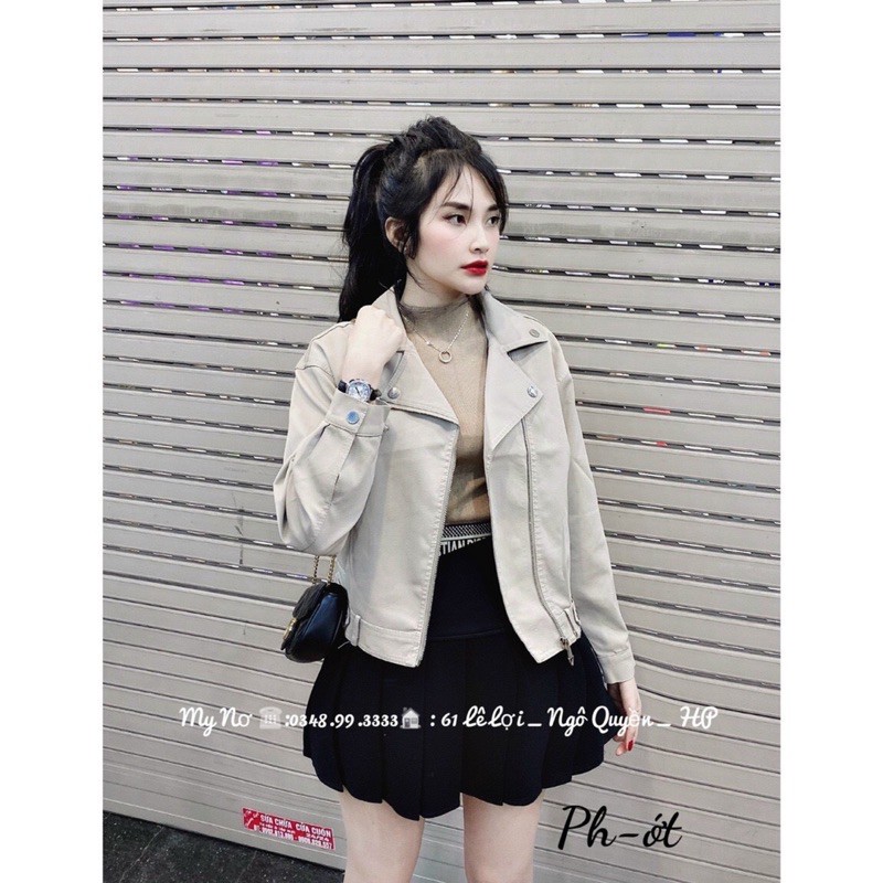 áo da cổ bẻ sz ml hàng chuẩn tag mác