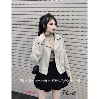 áo da cổ bẻ sz ml hàng chuẩn tag mác