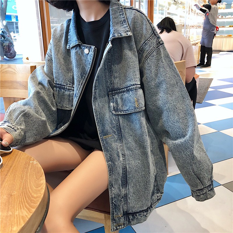 - Áo khoác jean mix khóa kéo form oversize 😍😍