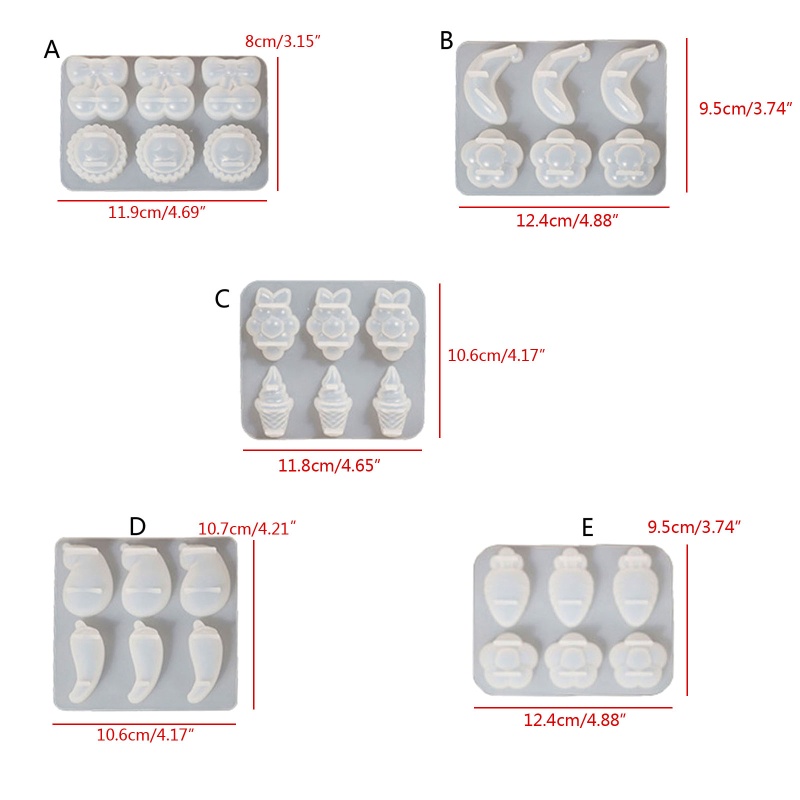 Sa Khuôn Làm Móc Khóa Hình Trái Cây Sáng Bóng