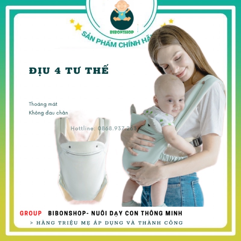 Địu em bé 4 tư thế Babypark thoáng mát êm ái không đau chân