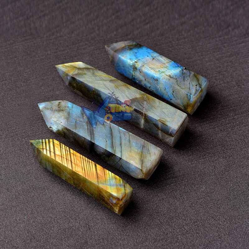 Đá Thanh Tẩy Phong Thủy Hình Trụ Đá Labradorite Cao Cấp