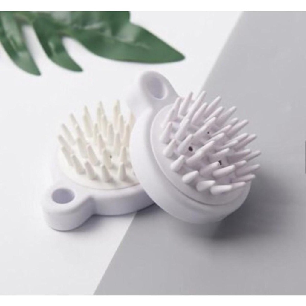 Lược Gội Đầu Massage Silicon Làm Sạch Da Đầu, Thư Giãn & Kích Thích Mọc Tóc (Màu Trắng)