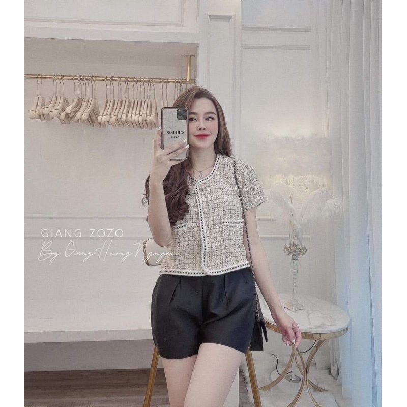 Áo khoác be dạ tweed siêu đẹp mê ly BCi