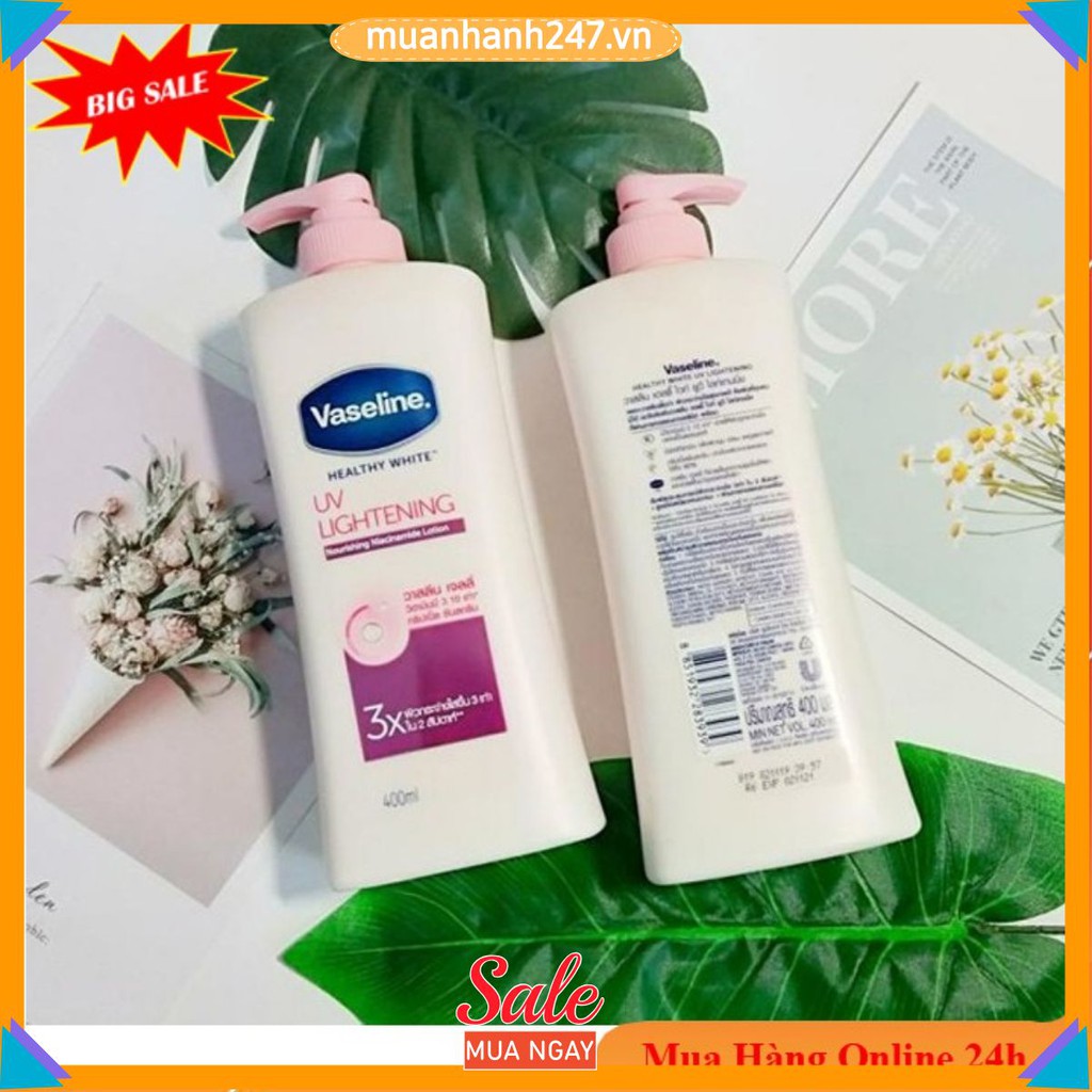 Sữa dưỡng thể, sữa dưỡng trắng da,dưỡng ẩm da VASELINE 3X 400ml