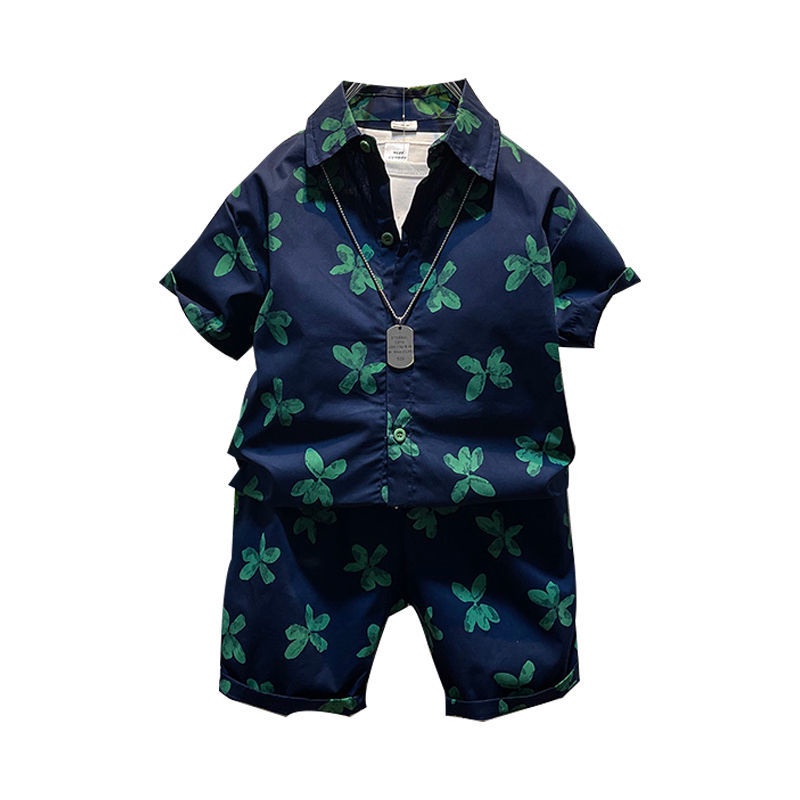 Set Áo Sơ Mi Ngắn Tay Và Quần Short Thời Trang Mùa Hè Phong Cách Hàn Quốc Mới Cho Bé Trai