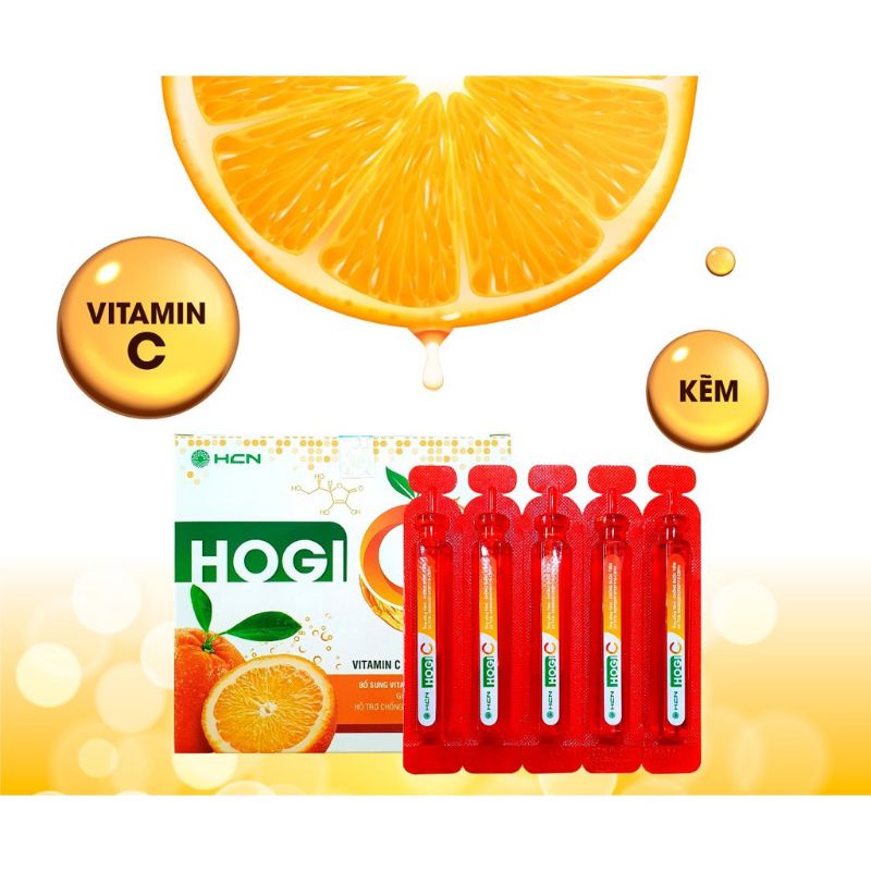 Vitamin C hộp 4 vỉ × 5 ống Hogi tăng sức đề kháng tốt cho sức khỏe