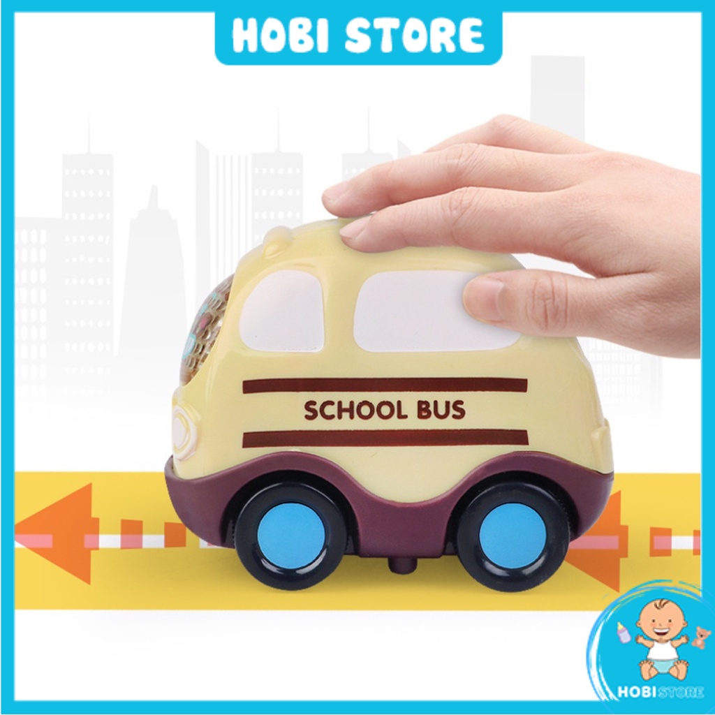 Bộ xe ô tô đồ chơi quán tính mô tả xe cứu hỏa, cứu thương, cảnh sát, taxi, xe bus, máy bay hấp dẫn cho bé - Hobi Store
