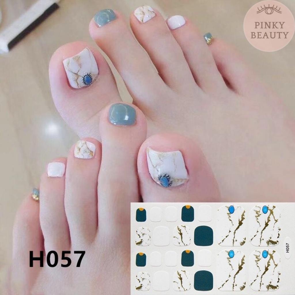 Bộ Sticker Dán Móng Chân Đính Đá Nhân Tạo, Hình Dán Móng Nail, Nhãn Dán Trang Trí Móng Họa Tiết 3D Đẹp - Pinky Beauty