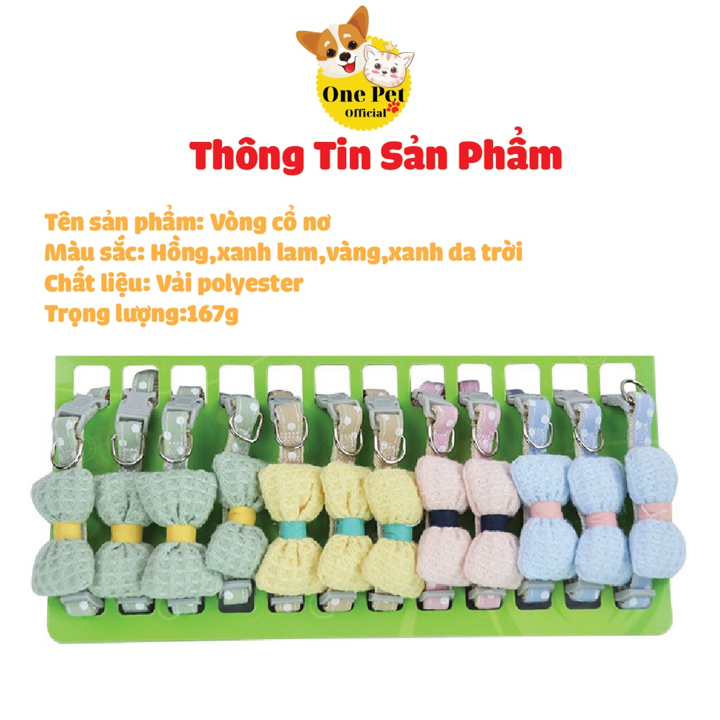 Vòng cổ cho Chó Mèo có nơ, Phụ kiện trang trí đáng yêu cho Chó Mèo - One Pet Shop