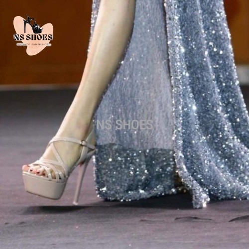 Giày cao gót Hoa Hậu da bóng sang trọng tôn dáng 13cm - NS2121