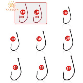 Outdoor♡ 10 Fishing Accessories Portable Big Eye Horse Mouth Hook with Sharp Barbed