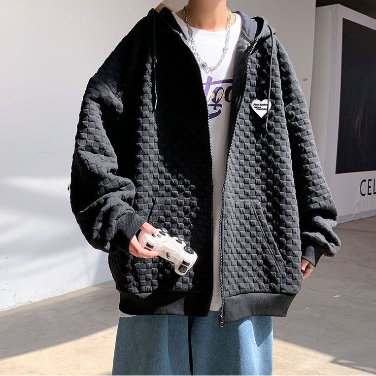Áo Khoác Cardigan Có Nón Dáng Rộng Phong Cách Tối Giản Cho Cặp Đôi