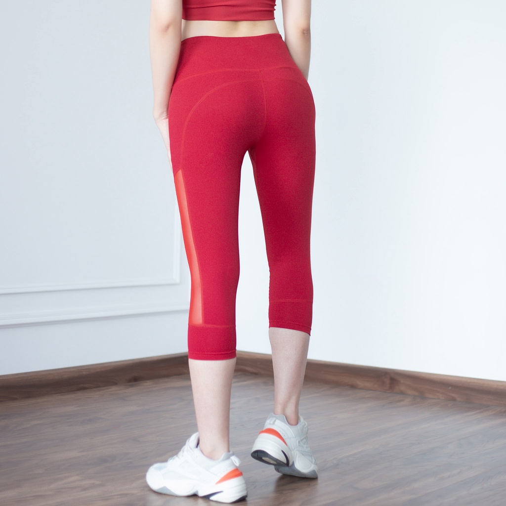 Quần thể thao Gladimax S-Leggings Genmax Phối Lưới thiết kế cạp cao tôn dáng mặc đẹp đi tập, đi chơi,...