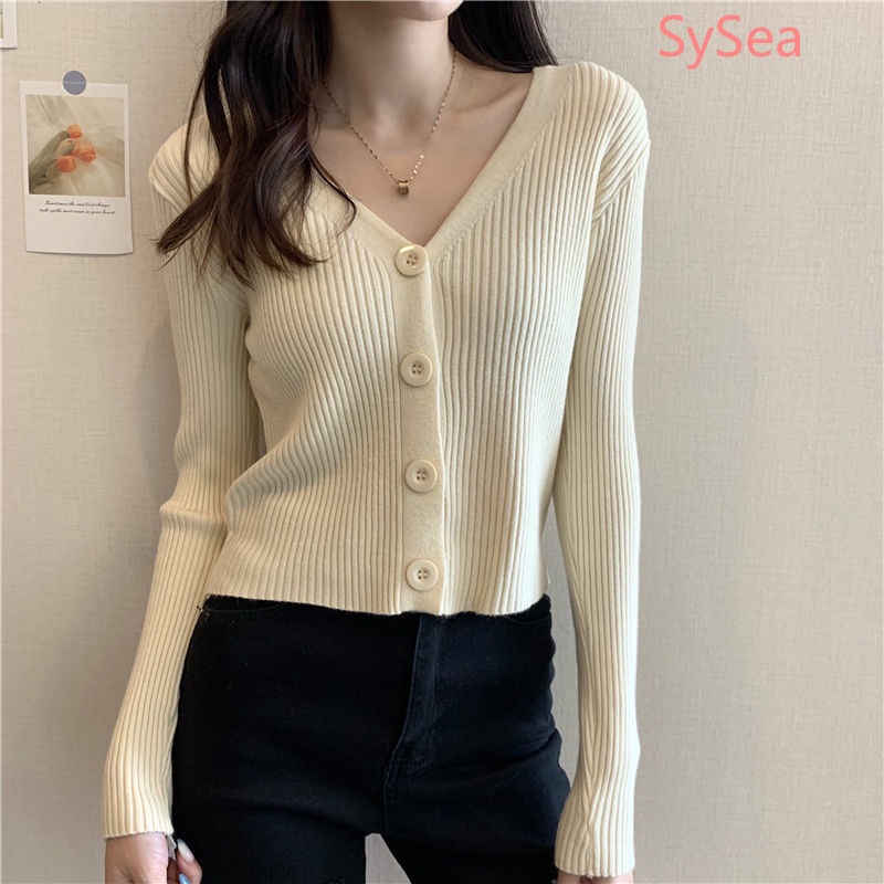 Áo khoác cardigan dệt kim tay dài phong cách Hàn Quốc thời trang mùa thu dành cho nữ