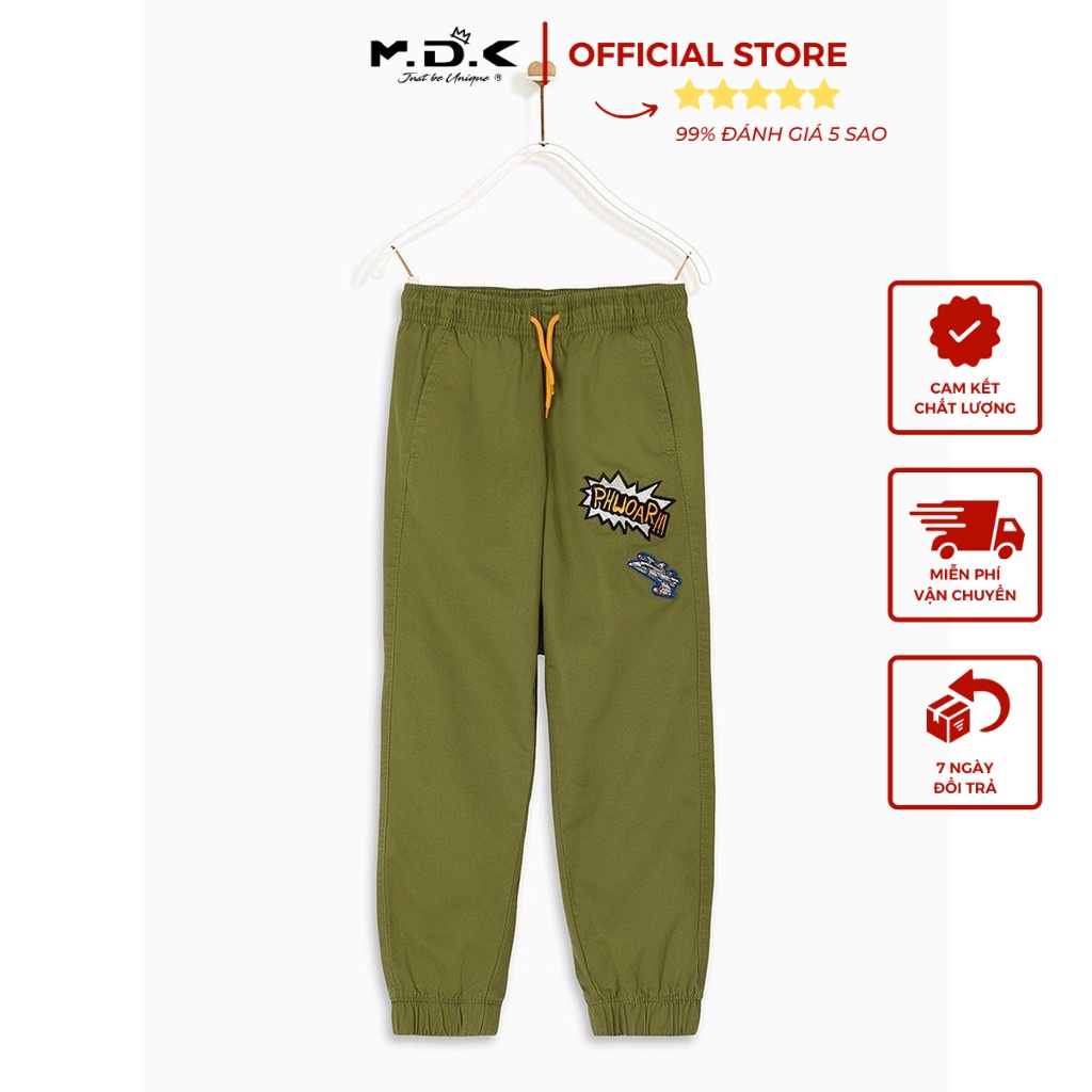 Quần dài bé trai Patches Jogger M.D.K - chất liệu cotton mềm mại, thoáng mát