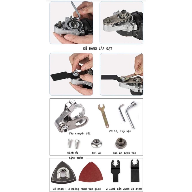 Bộ Chuyển Đổi Từ Máy Cắt Thường Sang Máy Cắt Rung ( Chuyển Máy Mài Sang máy Mắt Rung )