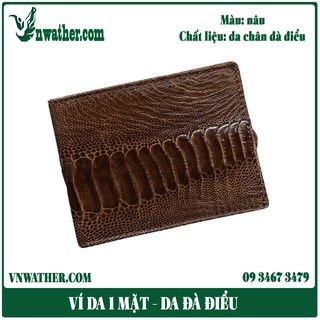 Ví da đà điểu nam màu nâu da thật 100%