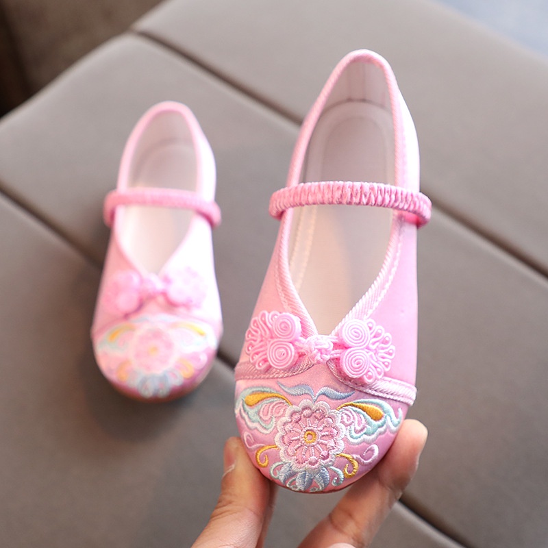 Giày Búp Bê Thêu Hoa Thời Trang Cho Bé Gái 2-10 Tuổi