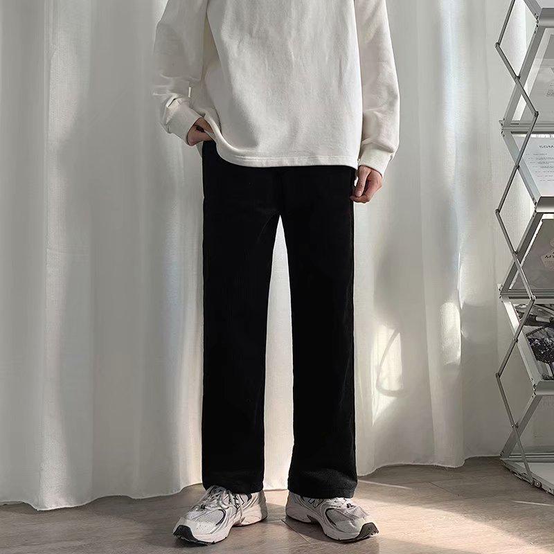 Quần ống rộng màu trơn phong cách retro thời trang cho nam size M-2XL