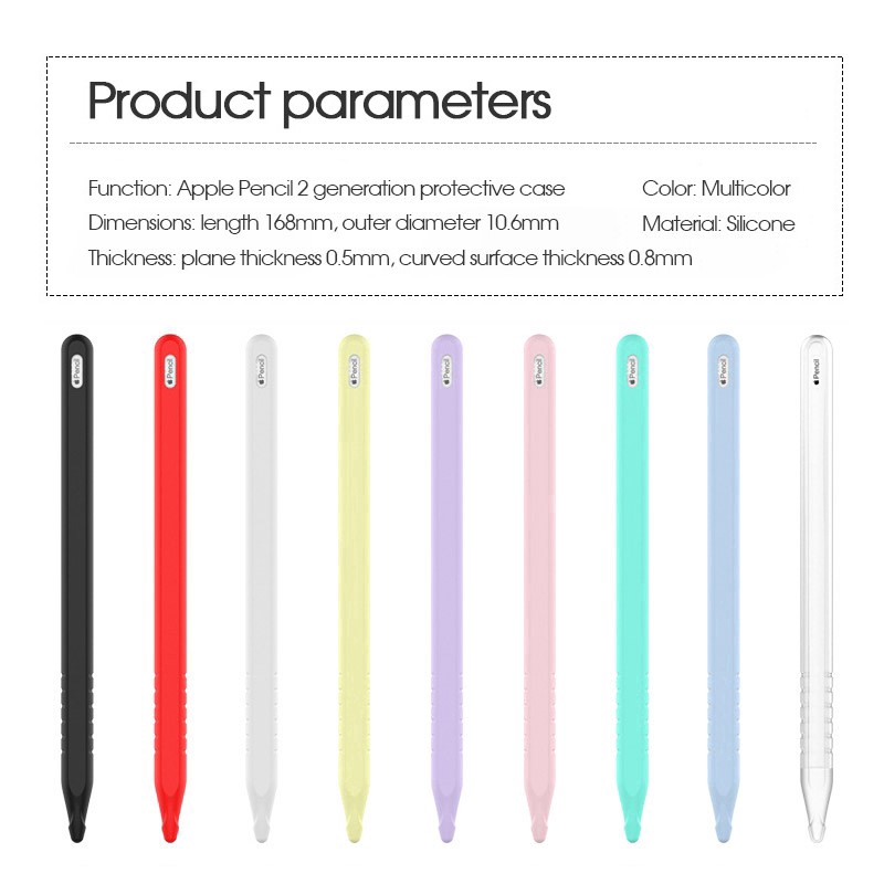 Vỏ silicone mềm kèm nắp bảo vệ đầu cho bút Apple Pencil 2