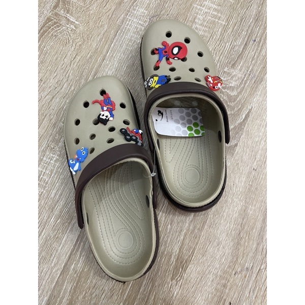 Dép cross cá sấu tặng 6 sticker - Dép sục đi mưa cho nam siêu nhẹ siêu êm - SL013 tặng sticker